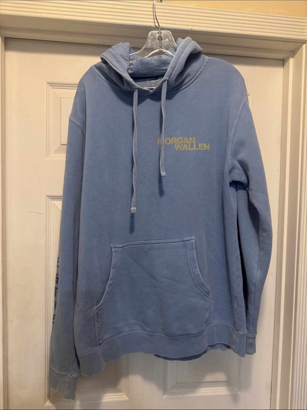 Morgan Wallen One Thing At A Time Tour Hoodie Blue Acid Wash Mens large